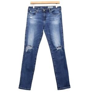 Adriano Goldschmied The Prima Jeans Womens 30R Cigarette Leg Distressed Mid Rise